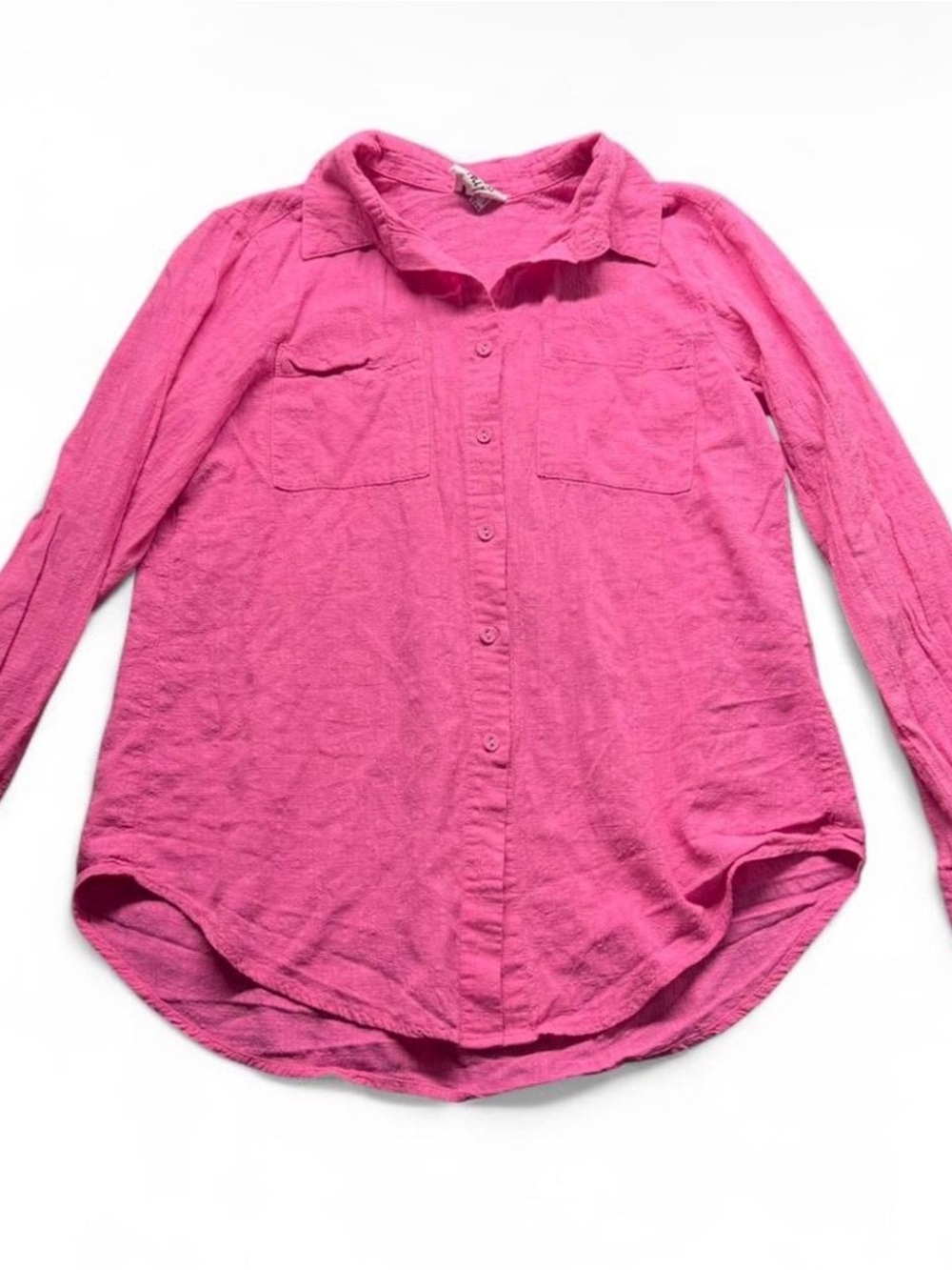 Princess Polly Hot Pink Collared Button Shirt